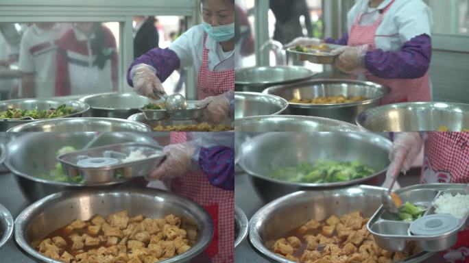 学校饭堂食堂打菜