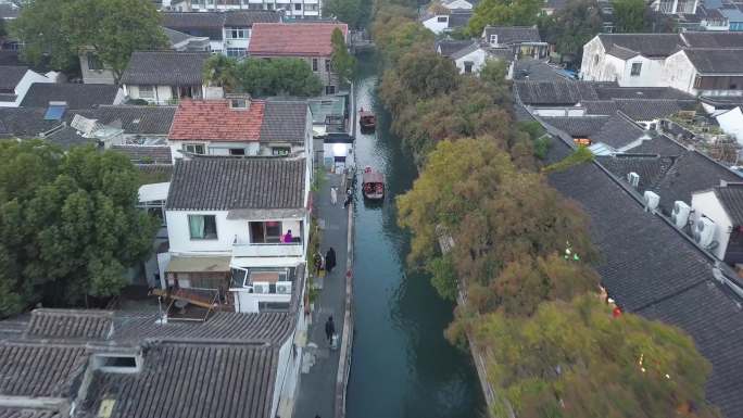 苏州平江路航拍江南水乡空镜素材