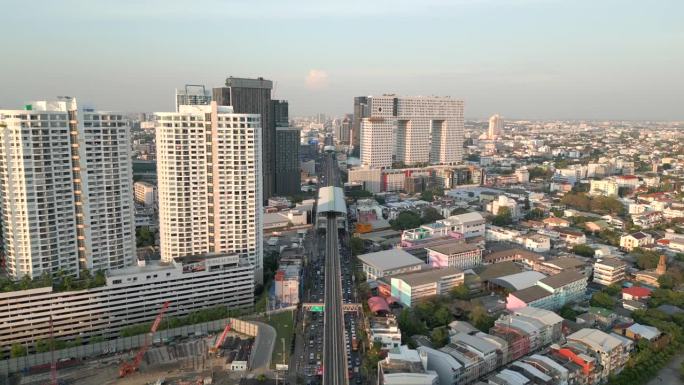 泰国曼谷的防弹少年团轻轨和高层建筑