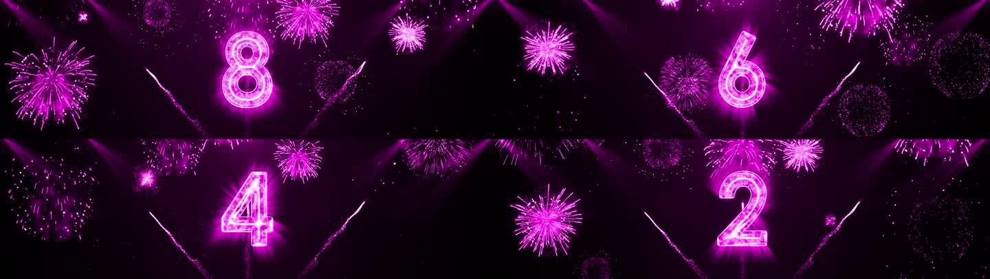 粉紫色水晶10秒倒数宽屏