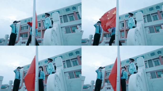 公安民警升旗仪式护旗手