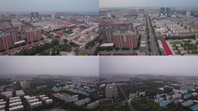 朔州城市大景远景4k航拍