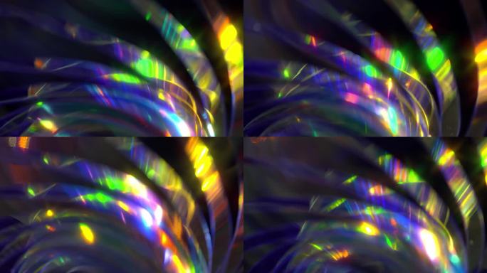 圣诞节的背景。水晶棱镜折射出鲜艳的彩虹色。钻石霓虹紫色全息催眠背景。玻璃分散