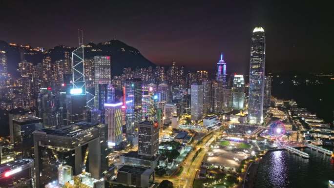 香港维多利亚港夜景延时