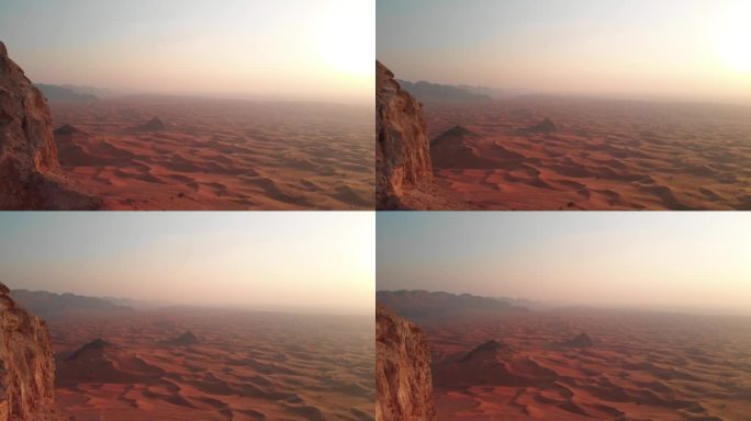 当太阳从空中升起时，沙漠中的沙丘