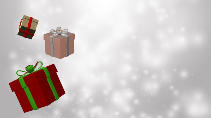圣诞礼盒。3D渲染。礼品盒掉落。