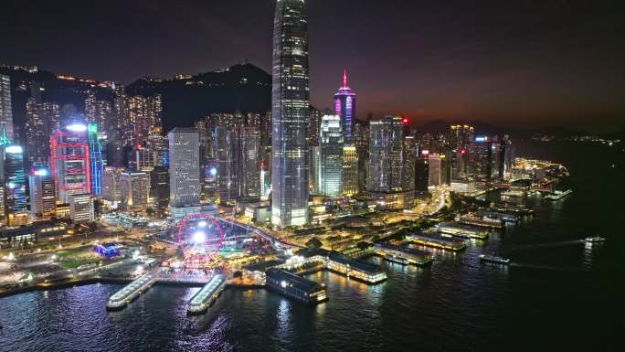 香港维多利亚港夜景延时