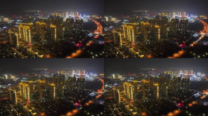 台州玉环新城夜景航拍