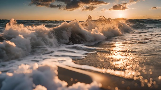 原创4K帆船波浪海浪巨浪滔天航海波涛汹涌