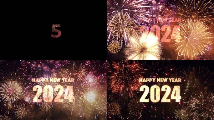 2024年新年快乐，烟花汇演