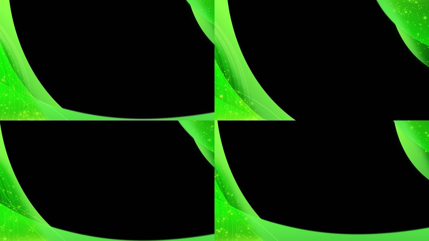绿色抽象线条粒子边框遮罩