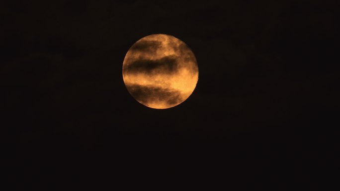 红月亮 乌云闭月  大月亮特写 月出月落