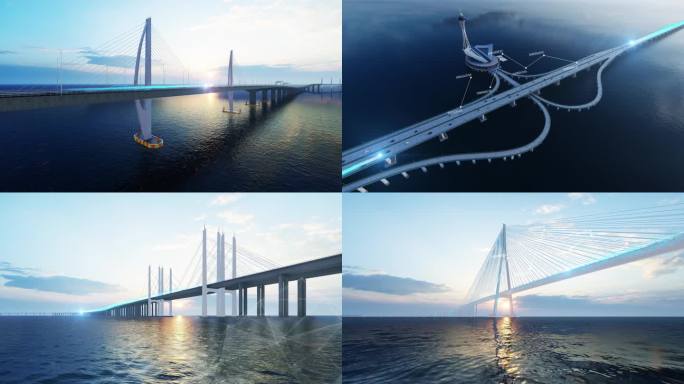 4K中国超级工程跨海大桥科技粒子穿梭合集