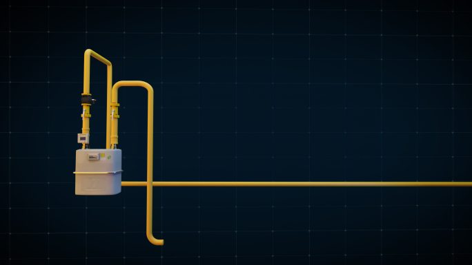 燃气报警器和气表联动4k三维动画