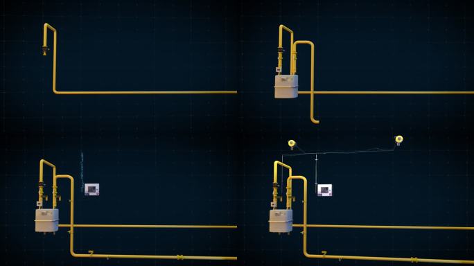 燃气报警器和气表联动4k三维动画