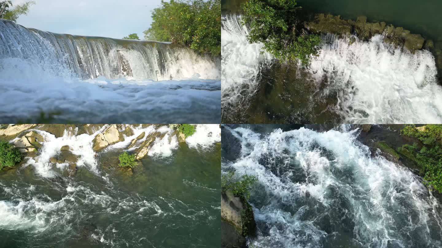 溪流河流瀑布浪花水花自然风景