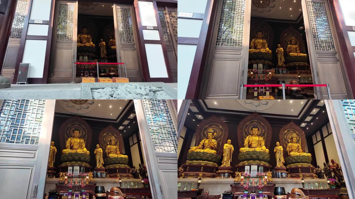 寺庙里的金佛像地标历史文化寺庙实拍