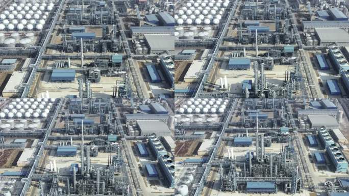 化工厂鸟瞰图大型化工厂航拍工业污染环境保