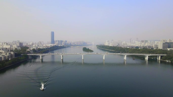 广西柳州柳江跨江大桥航拍