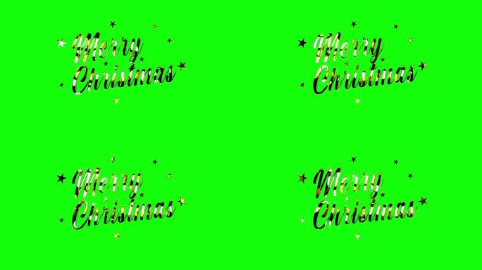 圣诞快乐动画动态排版横幅。圣诞快乐，绿底金光闪闪。4K分辨率动画。