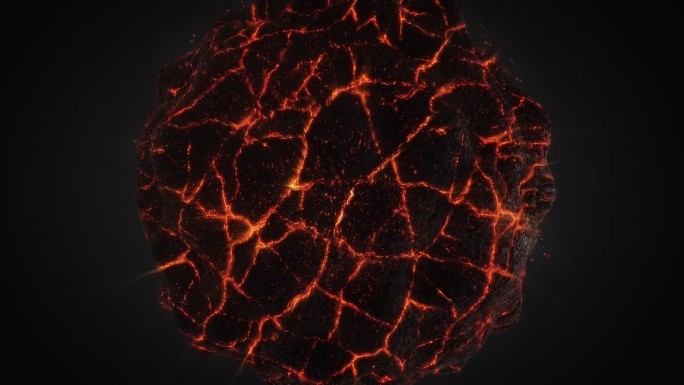 熔岩球在黑暗背景抽象3D。无缝循环动画