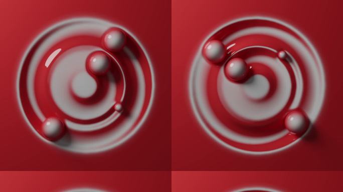 无缝循环3d太极球抽象旋转动画