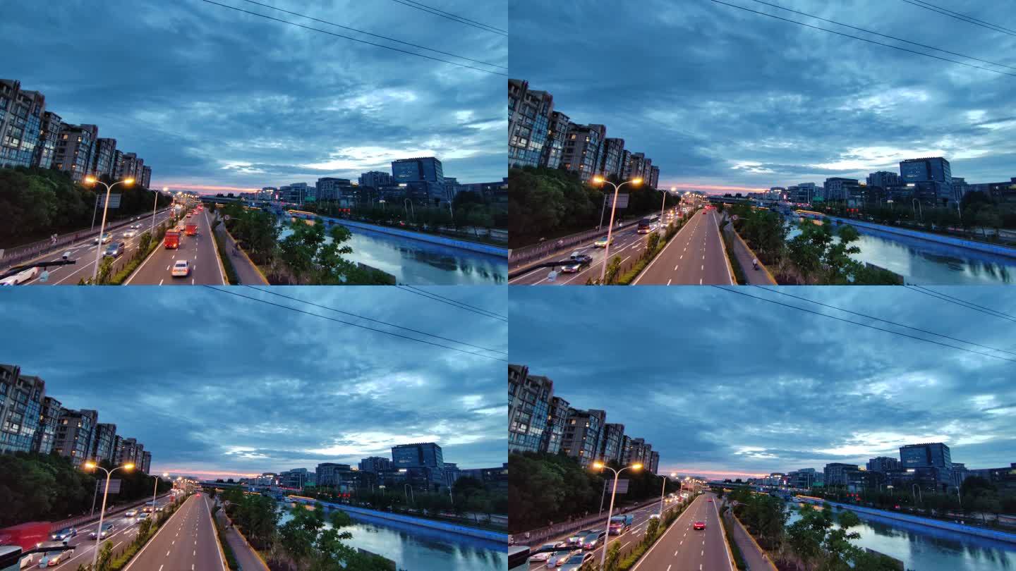 上海苏州河城市风光4k实拍