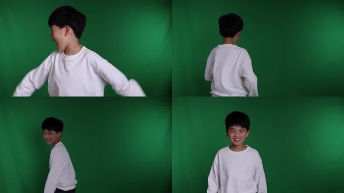 帅气的中国小男孩展示搞怪笑容8K实拍