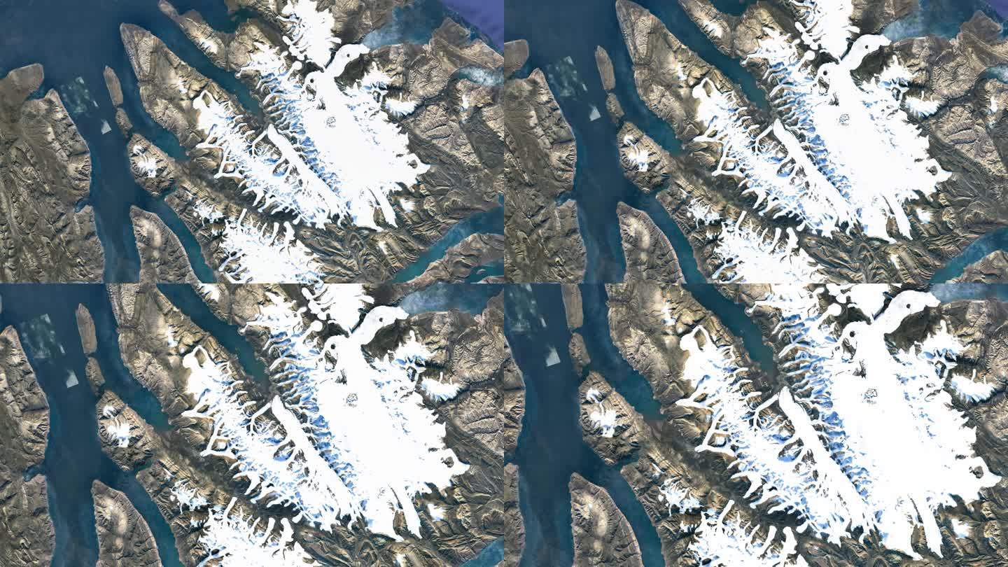 地球北极山川冰雪海洋4K