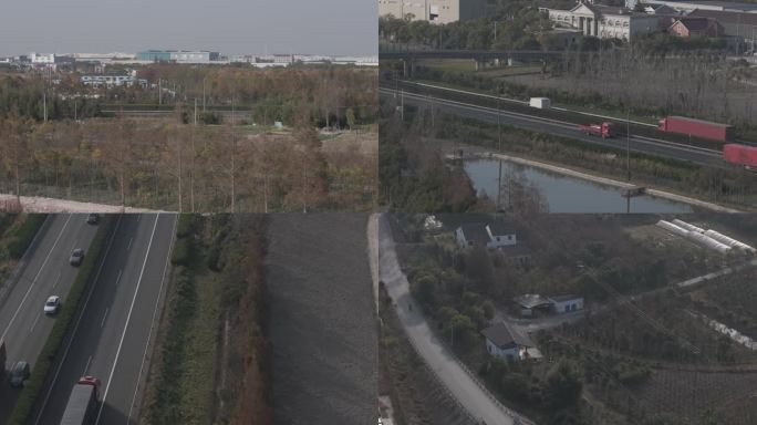 【4K合集】高速公路卡车集装箱航拍