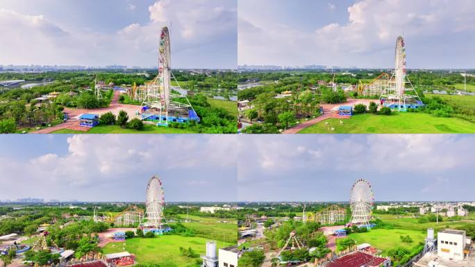 航拍北海园博园儿童乐园