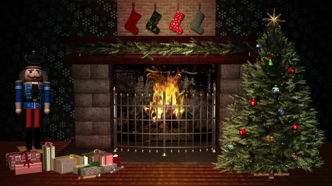 采购产品假日壁炉-圣诞树-雪人和胡桃夹子娃娃-礼品盒