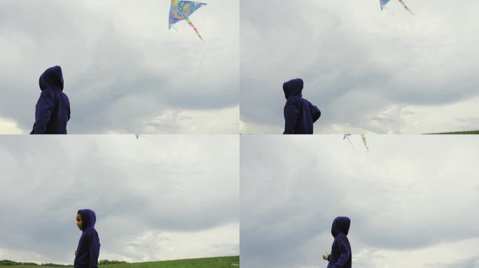 孩子们在玩风筝外国人老外小孩子