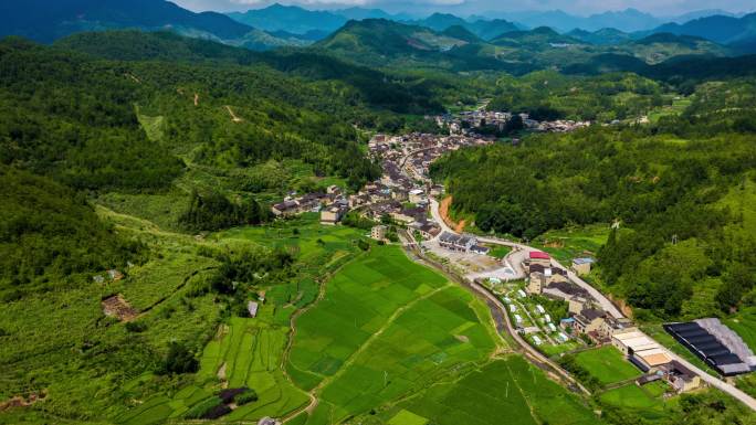 福建省北墘村航拍延时摄影