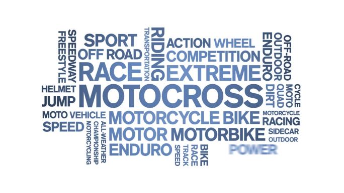 Motocross动画字云，动画标签动态排版无缝循环。