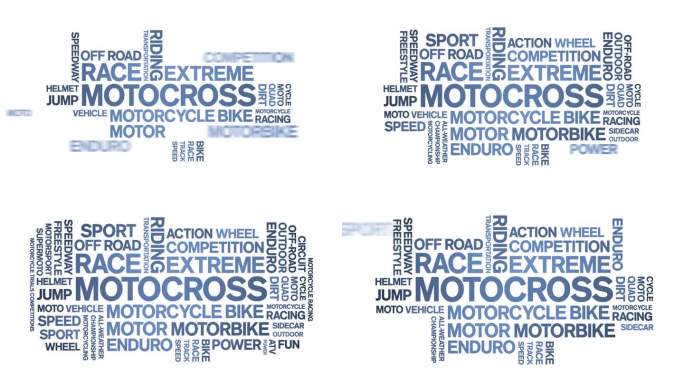 Motocross动画字云，动画标签动态排版无缝循环。