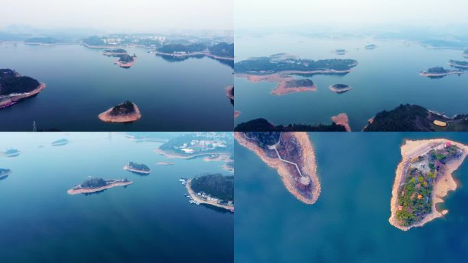 生态湖泊 风景 贵州红枫湖  4K航拍