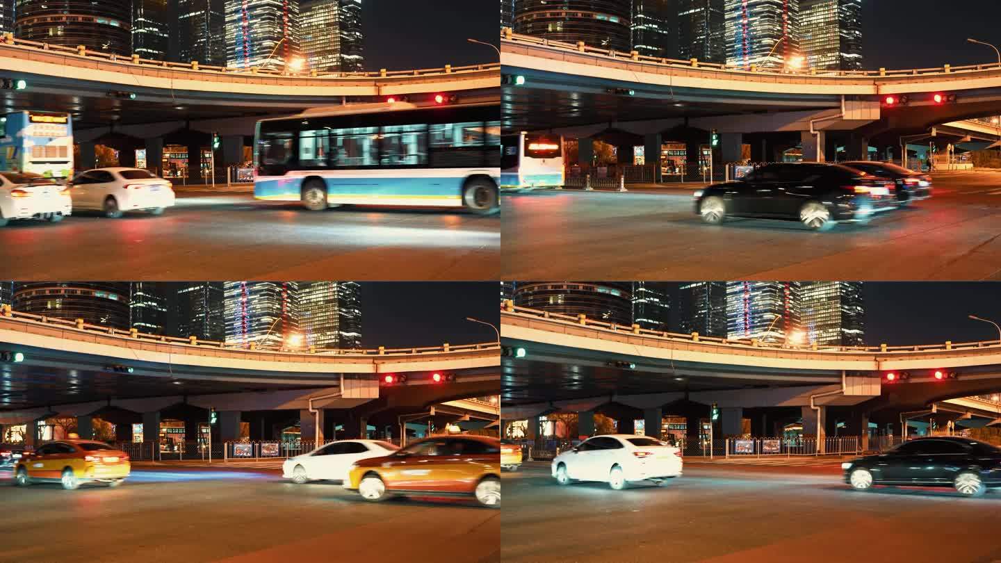 北京城市4K实拍北京夜景城市车流北京国贸