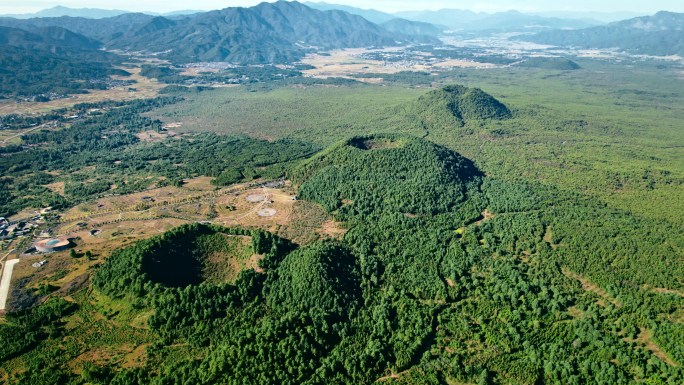 云南保山腾冲火山地质公园航拍