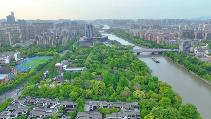 杭州市拱墅区拱宸桥风景区高楼大厦航拍城市