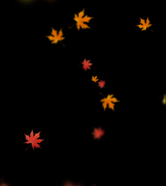 秋天枫叶飘落透明背景素材