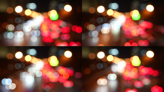 北京城市4K实拍光晕光斑城市车流霓虹闪烁
