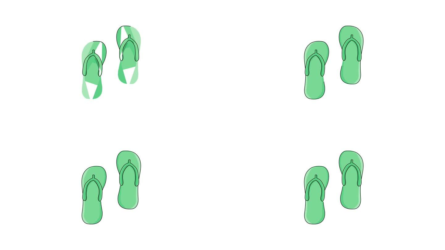 一个动画视频形成了一双凉鞋的图标
