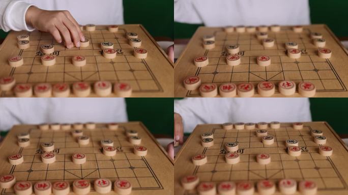 中国象棋下棋吃子手部特写