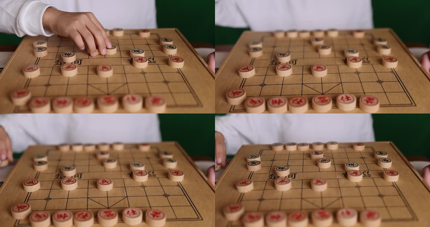 中国象棋下棋吃子手部特写