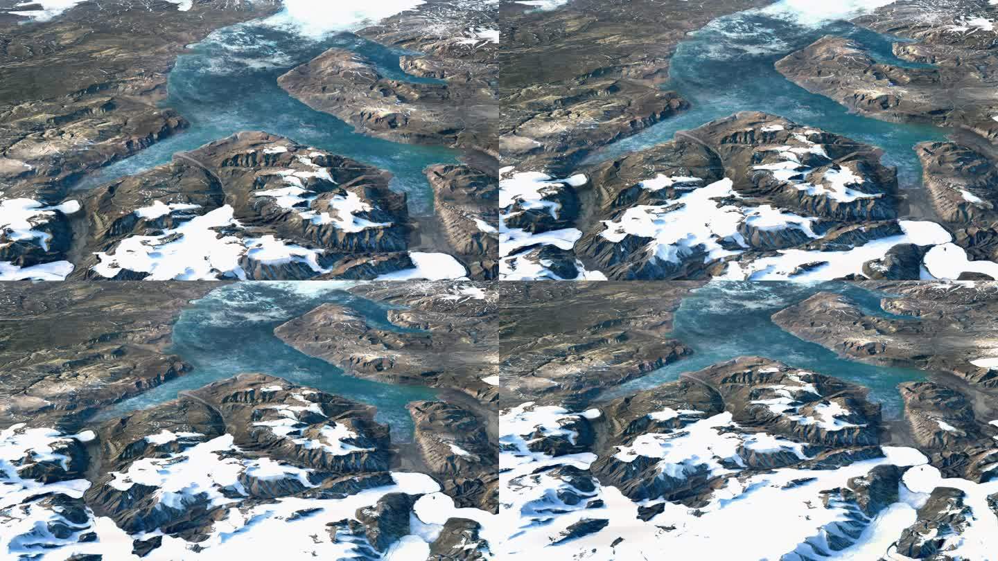 地球北极山川冰川融化冰雪4K