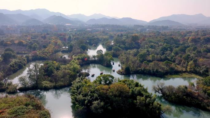 中国杭州西溪湿地秋日美景