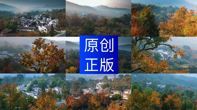 塔川秋色皖南秋天塔川航拍