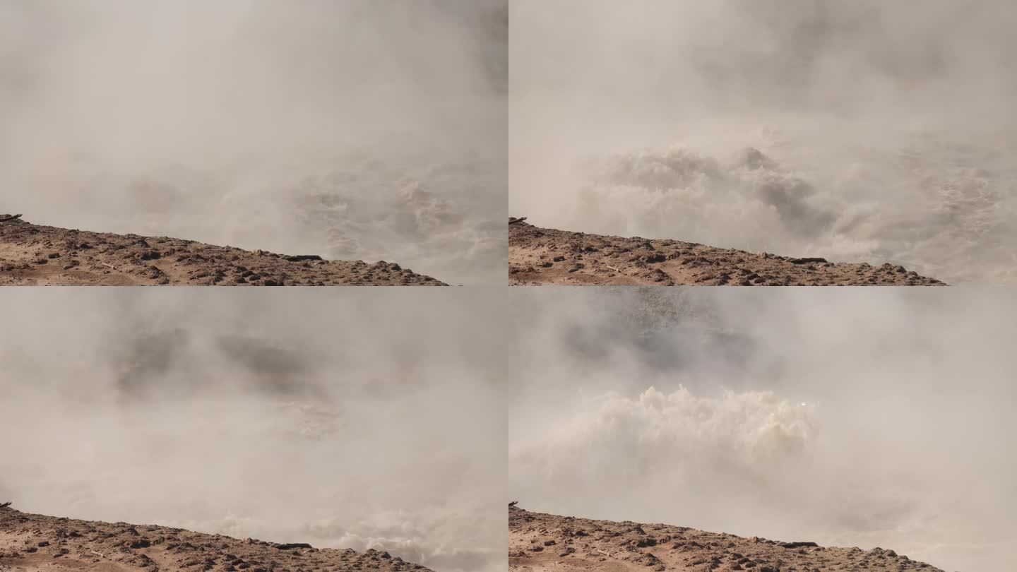 泥火山温泉和间歇泉在超级火山黄石国家公园怀俄明州
