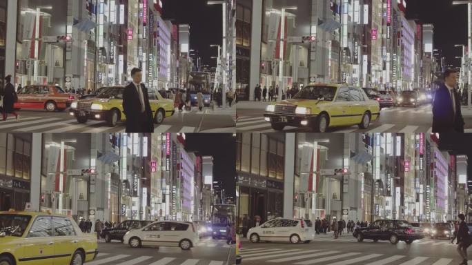日本扫街抓拍夜晚都市车流地拍